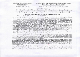 Quyết định phê duyệt kế hoạch lựa chọn nhà thầu gói thầu: Cung cấp dịch vụ xét nghiệm sàng lọc ung thu cổ tử cung do Ban quản lý Tiểu dự án Tăng cường hỗ trợ kỹ thuật phòng, chống HIV/AIDS tỉnh Thái Nguyên