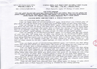 Quyết định về việc phê duyệt kết quả lựa chọn nhà thầu gói thầu: Bảo trì các phân hệ phần mềm quản lý tổng thể bệnh viện phục vụ công tác chuyên môn khám chữa bệnh