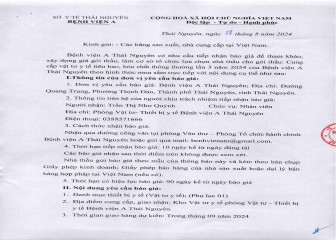 Thông báo mời chào giá gói thầu: Cung cấp vật tư tiêu hao, hóa chất thông thường lần 3 năm