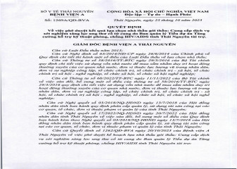 Quyết định phê duyệt kết quả lựa chọn nhà thầu gói thầu: Cung cấp dịch vụ xét nghiệm sàng lọc ung thu cổ tử cung do Ban quản lý Tiểu dự án Tăng cường hỗ trợ kỹ thuật phòng, chống HIV/AIDS tỉnh Thái Nguyên